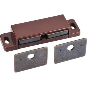 Hardware Resources 50622 15 lb. Brown Double Magnetic Catch with Bronze Strike and Screws