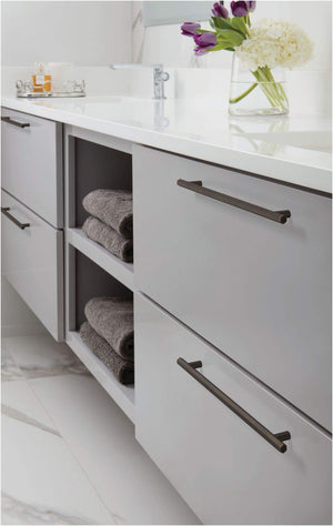 Amerock Cabinet Pull Matte Black 10-1/16 inch (256 mm) Center-to-Center Caliber 1 Pack Drawer Pull Cabinet Handle Cabinet Hardware