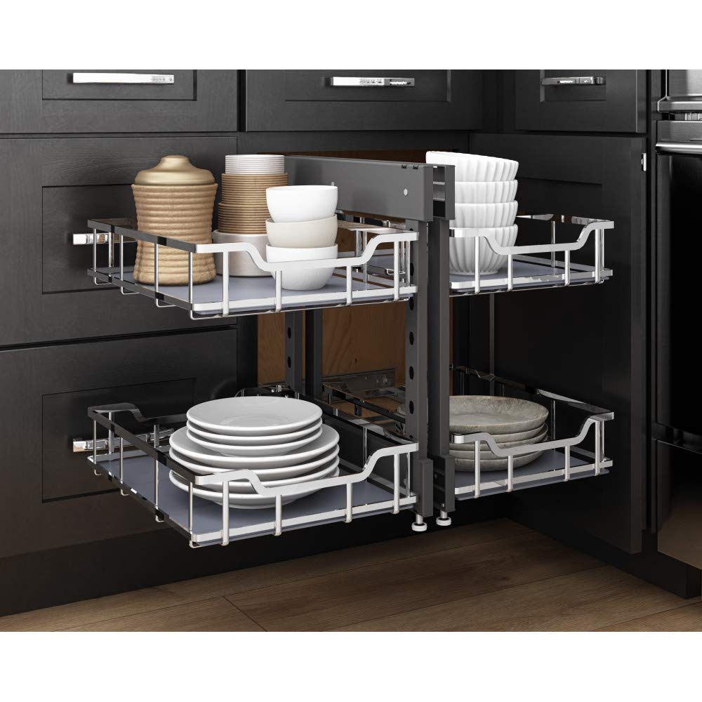 Hardware Resources SWS-BCS15PC 15" Polished Chrome STORAGE WITH STYLE® Blind Corner Organizer