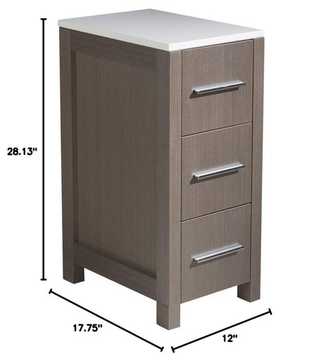 Fresca FST6212GO Fresca Torino 12" Gray Oak Bathroom Linen Side Cabinet