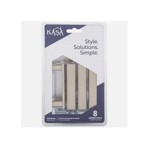 KasaWare K9403SN-8 3-3/4" Overall Length Rounded Square Pull, 8-pack