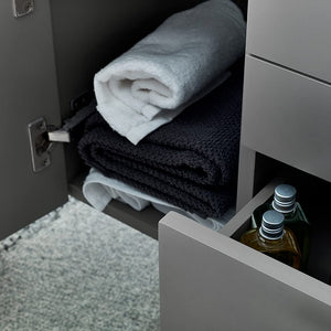 Fresca FVN6160GR-VSL Fresca Lucera 60" Gray Wall Hung Single Vessel Sink Modern Bathroom Vanity w/ Medicine Cabinet