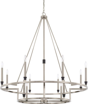 Capital Lighting 425201BT Tux 12 Light Chandelier Black Tie