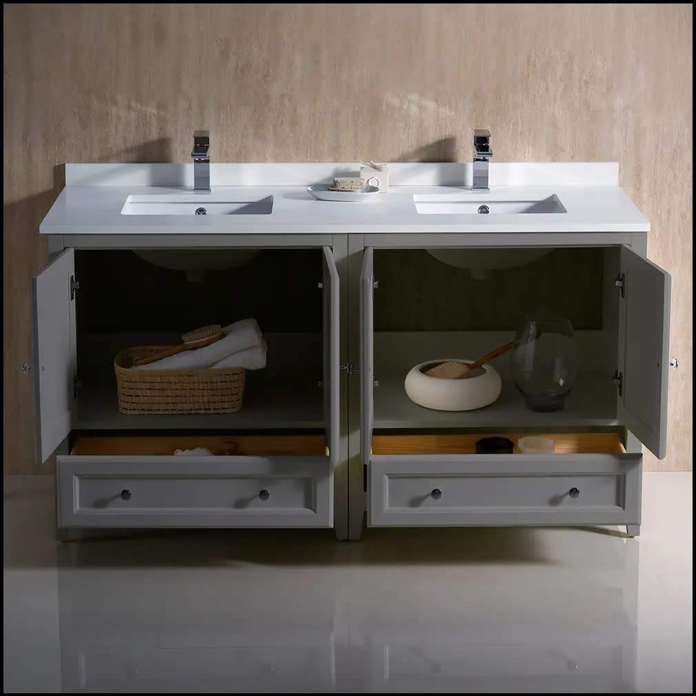 Fresca FCB20-3030ES-CWH-U Double Sink Cabinets with Sinks