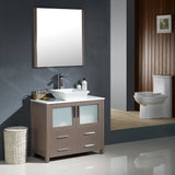 Fresca FVN6236GO-VSL Fresca Torino 36" Gray Oak Modern Bathroom Vanity w/ Vessel Sink