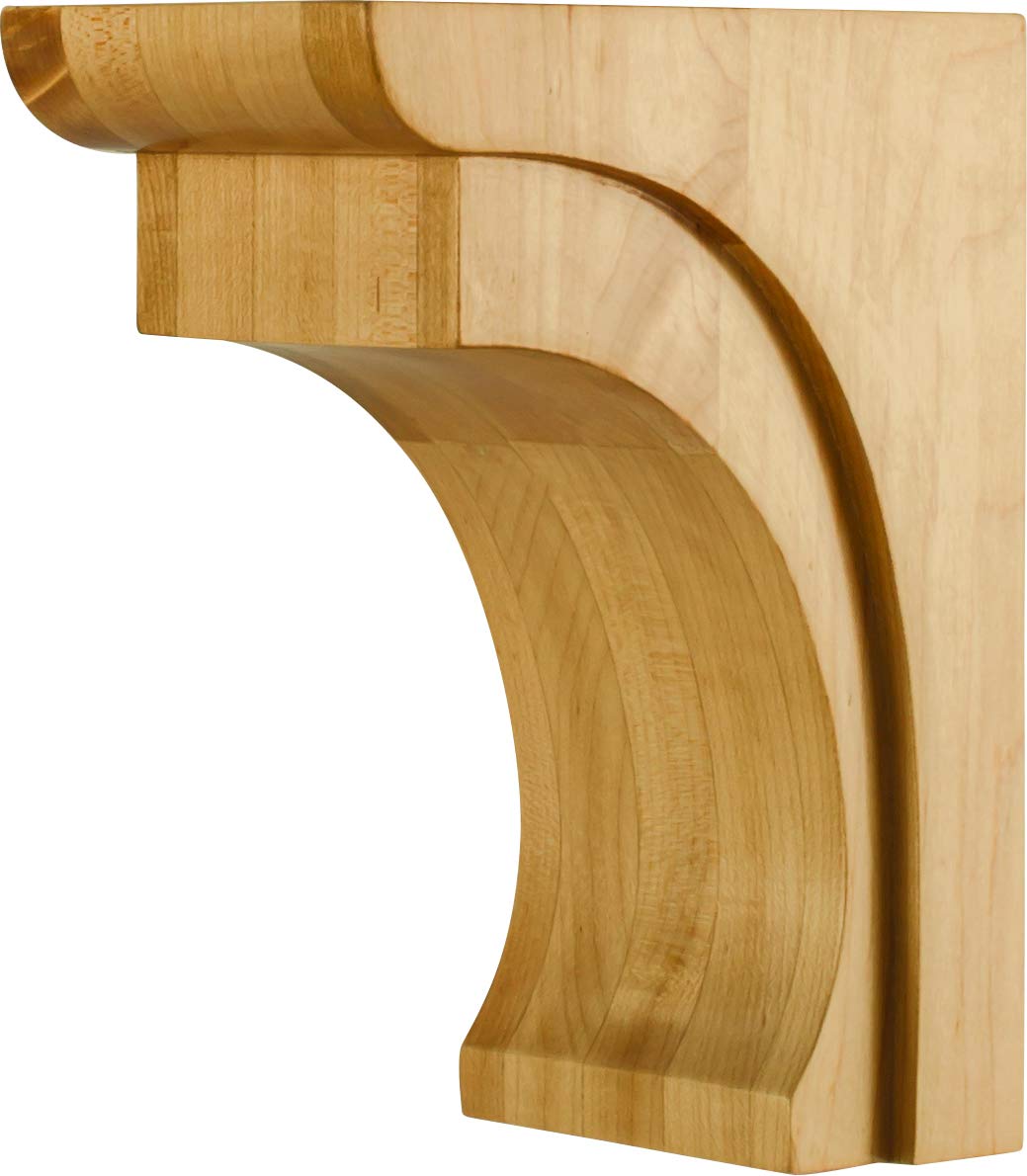 Hardware Resources COR16-ARW 2" W x 6" D x 8" H Rubberwood Mission Arts & Crafts Corbel