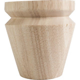 Hardware Resources BF14-3-HMP 4" W x 4" D x 4" H Hard Maple Round Grooved Tapered Bun Foot