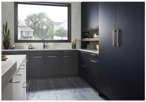 Jeffrey Alexander 286-96BNBDL 96 mm Center-to-Center Brushed Pewter Asymmetrical Leyton Cabinet Pull