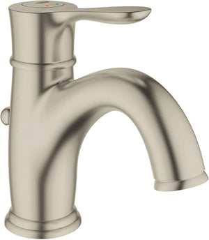 Grohe 23 305 Parkfield Single Hole Bathroom Faucet with SilkMove and QuickFix Te, Brushed Nickel