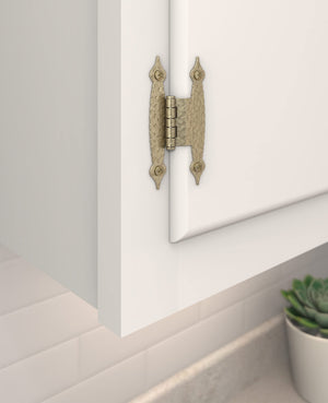 Amerock BPR3406BBZ Cabinet Hinge 3/8 in (10 mm) Offset Non-Self Closing Face Mount Golden Champagne Kitchen Cabinet Door Hinge 1 Pair/2 Pack Functional Hardware