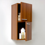 Fresca FST8091TK Fresca Teak Bathroom Linen Side Cabinet w/ 2 Storage Areas