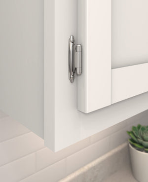 Amerock Cabinet Hinge 3/8 inch (10 mm) Inset Hinge Polished Chrome 2 Pack Self-Closing Hinge Face Mount Hinge Cabinet Door Hinge
