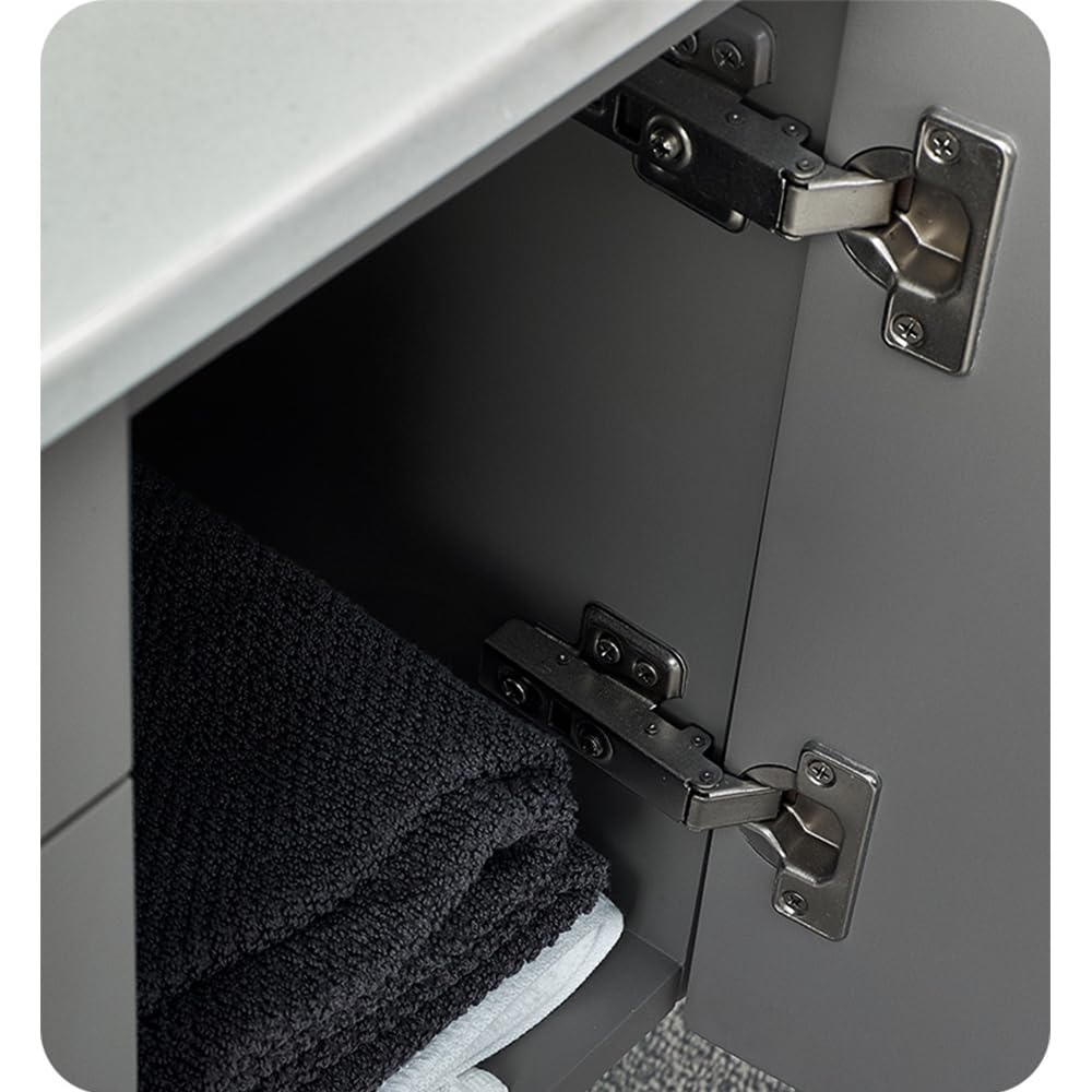 Fresca FVN6136GR-VSL-L Fresca Lucera 36" Gray Wall Hung Vessel Sink Modern Bathroom Vanity w/ Medicine Cabinet - Left Version