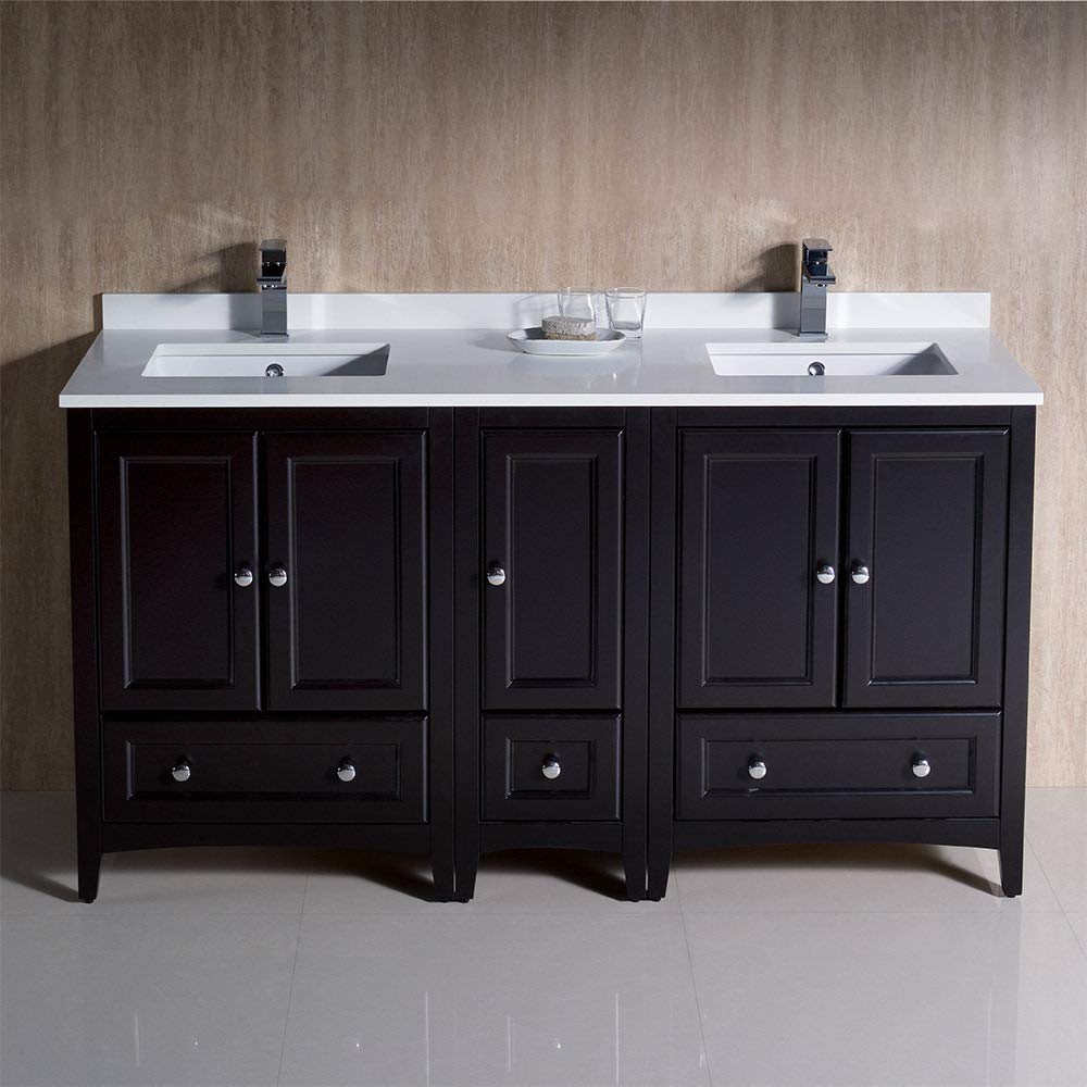Fresca FCB20-241224ES-CWH-U Double Sink Cabinets with Sinks