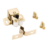 Hardware Resources RC01-PB Double Roller Catch with Strike and Screws - Polished Brass