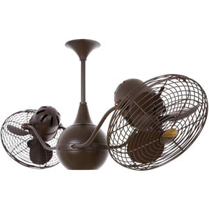 Matthews Fan VB-BZZT-MTL Vent-Bettina 360° dual headed rotational ceiling fan in bronzette finish with metal blades.