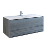 Fresca FCB9260OG-S-I Fresca Catania 60" Ocean Gray Wall Hung Modern Bathroom Cabinet w/ Integrated Single Sink