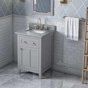 Jeffrey Alexander VKITCHA24GRSGR 24" Grey Chatham Vanity, Steel Grey Cultured Marble Vanity Top, undermount rectangle bowl