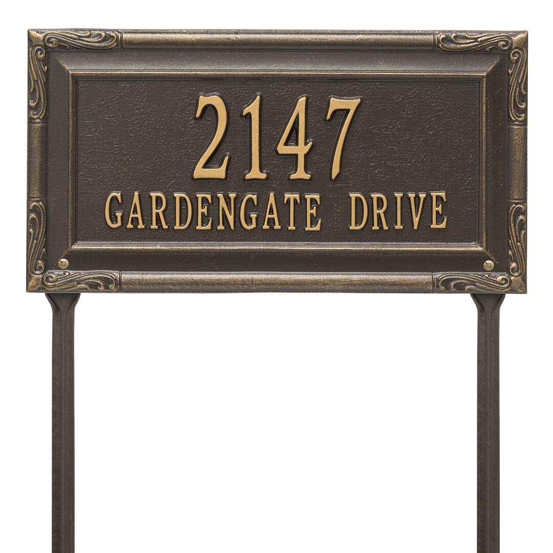 Whitehall 3289OG - Personalized Gardengate Plaque - Grande - Lawn - 2 line