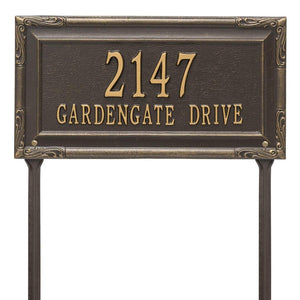 Whitehall 3289OG - Personalized Gardengate Plaque - Grande - Lawn - 2 line