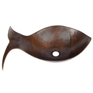 Premier Copper Products PVFHDB 20.5-Inch Fish Vessel Hammered Copper Sink