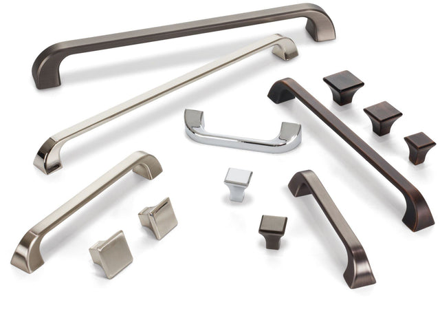 Jeffrey Alexander 972-96NI 96 mm Center-to-Center Polished Nickel Square Marlo Cabinet Pull