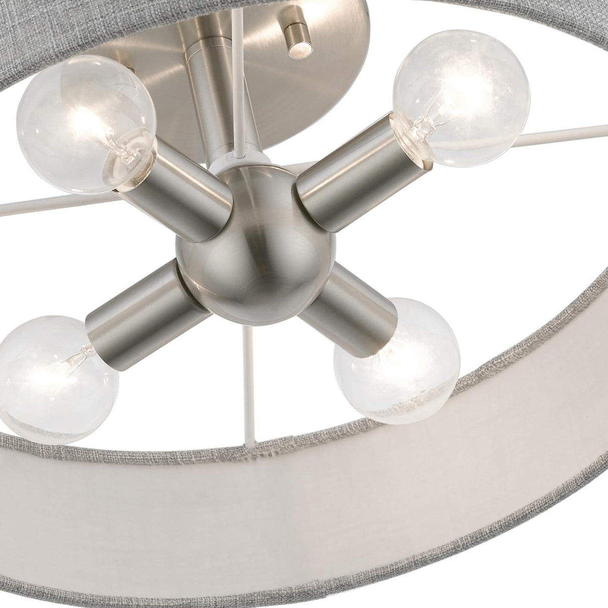 Livex Lighting 46147-91 Elmhurst - 4 Light Semi-Flush Mount In Timeless Style-6 Inches Tall and 14 Inches Wide, Elmhurst - 4 Light Semi-Flush Mount In Timeless Style-6 Inches Tall and 14 Inches Wide