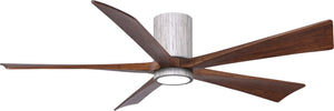 Matthews Fan IR5HLK-BW-WA-60 IR5HLK five-blade flush mount paddle fan in Barn Wood finish with 60” solid walnut tone blades and integrated LED light kit.