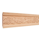 Hardware Resources HCM07MP 1-1/8" D x 4-3/4" H Maple Acanthus & Grape Hand Carved Moulding