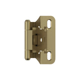 Amerock BPR7566BBZ Cabinet Hinge 1/4 in (6 mm) Overlay Self Closing Partial Wrap Golden Champagne Kitchen Cabinet Door Hinge 1 Pair/2 Pack Functional Hardware