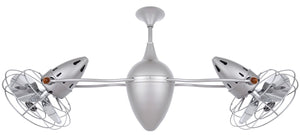 Matthews Fan AR-BZZT-MTL Ar Ruthiane 360° dual headed rotational ceiling fan in bronzette finish with metal blades.