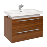 Fresca FCB8080TK-I Fresca Medio 32" Teak Modern Bathroom Cabinet w/ Vessel Sink