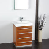 Fresca FVN8024TK Fresca Livello 24" Teak Modern Bathroom Vanity w/ Medicine Cabinet