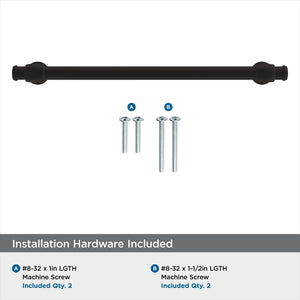 Amerock Cabinet Pull Matte Black 7-9/16 inch (192 mm) Center-to-Center Winsome 1 Pack Drawer Pull Cabinet Handle Cabinet Hardware