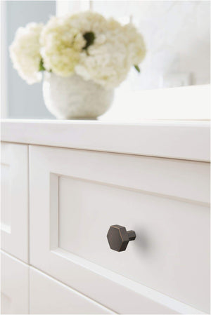 Amerock Cabinet Knob Matte Black 1-1/4 inch (32 mm) Diameter Caliber 1 Pack Drawer Knob Cabinet Hardware