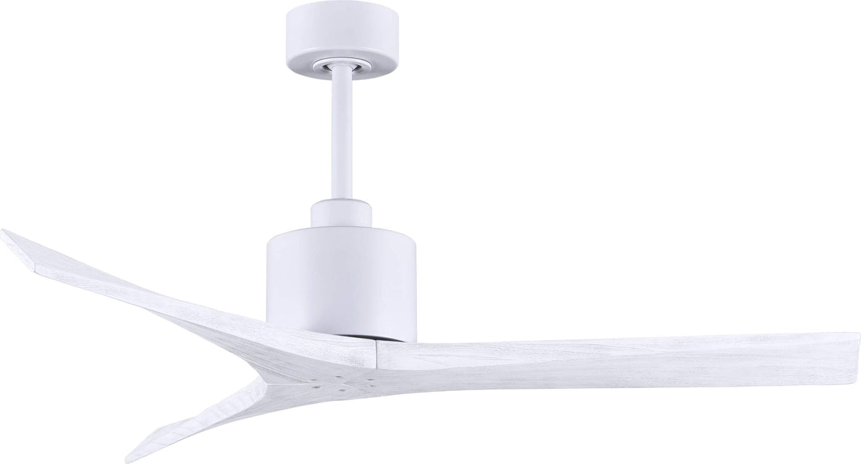 Matthews Fan MW-MWH-MWH-52 Mollywood 6-speed contemporary ceiling fan in Matte White finish with 52” solid matte white wood blades