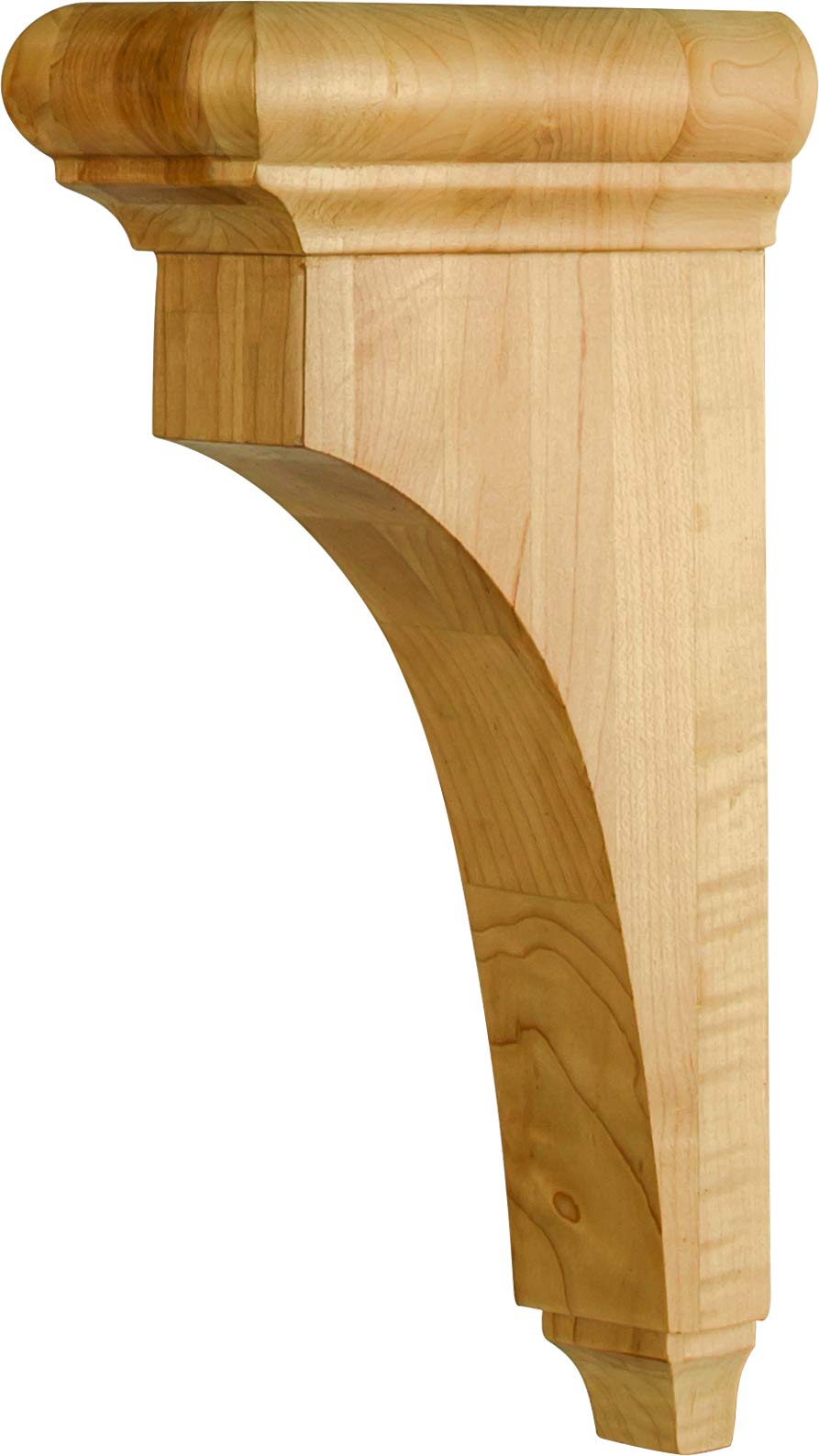 Hardware Resources COR38-HMP 3" W x 6-1/2" D x 12" H Hard Maple Bullnose Cap Corbel