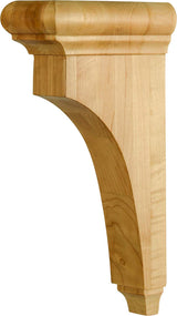 Hardware Resources COR38-HMP 3" W x 6-1/2" D x 12" H Hard Maple Bullnose Cap Corbel