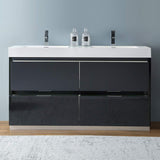 Fresca FCB8460GG-D-I Fresca Valencia 60" Dark Slate Gray Free Standing Double Sink Modern Bathroom Vanity