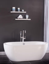 Miseno MTF194 Floor Mounted Tub Filler with Integrated Valve and Diverter - Includes Hand Shower - Flat Black