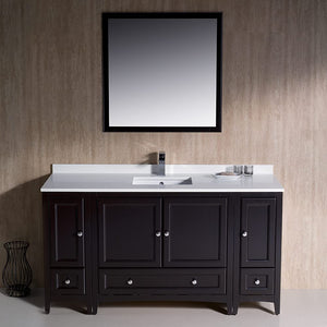 Fresca FVN20-123612GR Fresca Oxford 60" Gray Traditional Bathroom Vanity