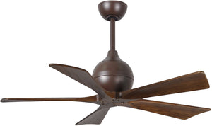 Matthews Fan IR5-TB-WA-42 Irene-5 five-blade paddle fan in Textured Bronze finish with 42" solid walnut tone blades.