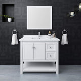Fresca FVN2340WH Fresca Manchester 42" White Traditional Bathroom Vanity w/ Mirror
