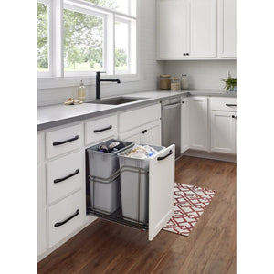 Hardware Resources SWS-MBMD35GBN Double 35 Quart Black Nickel STORAGE WITH STYLE® Metal Soft-close Trashcan Pullout