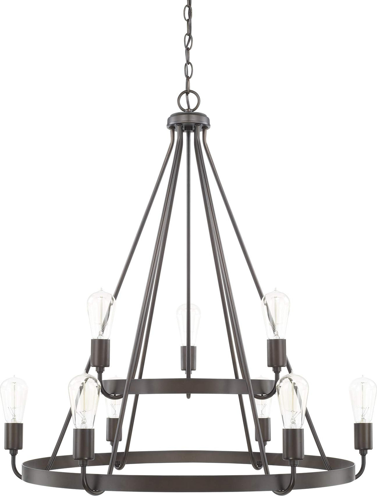 Capital Lighting 420091BZ Tanner 9 Light Chandelier Bronze