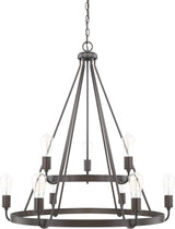 Capital Lighting 420091BZ Tanner 9 Light Chandelier Bronze