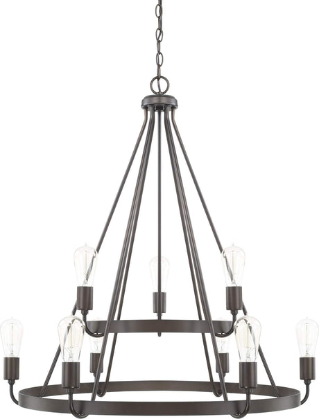 Capital Lighting 420091BZ Tanner 9 Light Chandelier Bronze