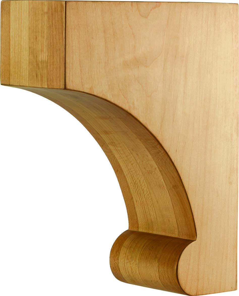 Hardware Resources COR47-1-ALD 3" W x 6" D x 8" H Alder Bullnose Base Corbel