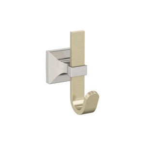 Amerock HBX36686BBZG10 Burbank Single Prong Decorative Wall Hook Golden Champagne/Satin Nickel Hook for Coats, Hats, Backpacks, Bags Hooks for Bathroom, Bedroom, Closet, Entryway, Laundry Room