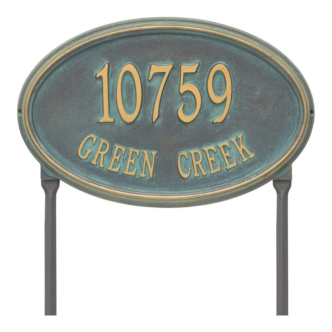 Whitehall 1303BV - Personalized Concord Oval Plaque -Estate - Lawn - 2 Line